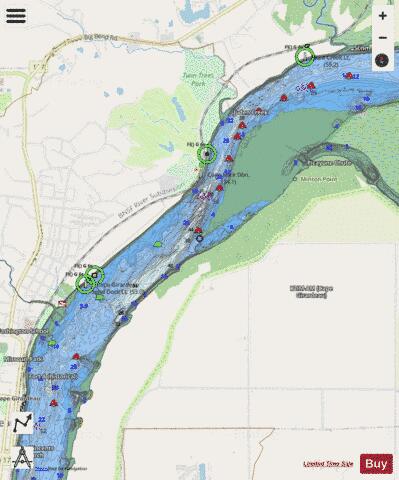 Upper Mississippi River section 11_514_794 depth contour Map - i-Boating App - Streets