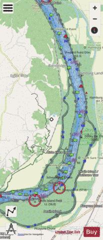 Upper Mississippi River section 11_515_794 depth contour Map - i-Boating App - Streets