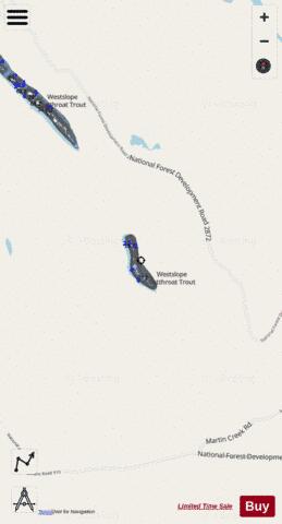 Lower Martin Lake depth contour Map - i-Boating App - Streets