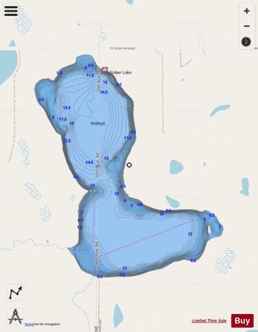 Stober Lake depth contour Map - i-Boating App - Streets