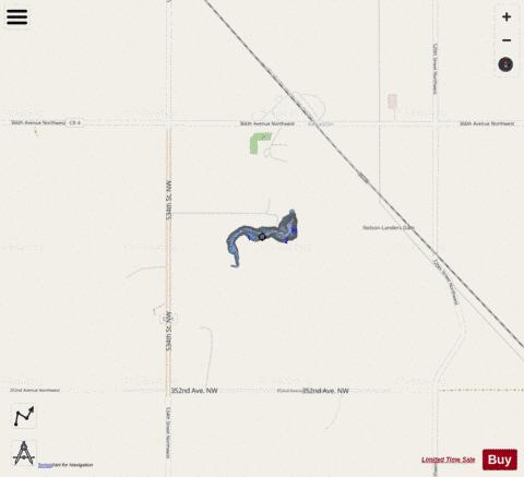 Nelson-Landers Pond depth contour Map - i-Boating App - Streets