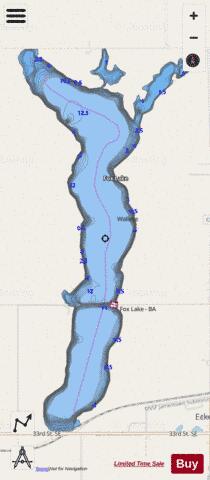 Fox Lake (Barnes) depth contour Map - i-Boating App - Streets