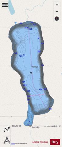 Kee Lake depth contour Map - i-Boating App - Streets