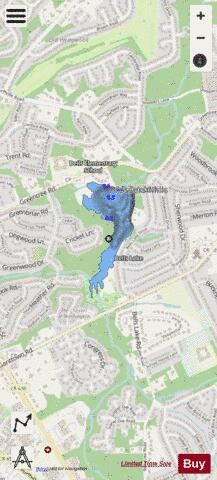 Bells Lake depth contour Map - i-Boating App - Streets
