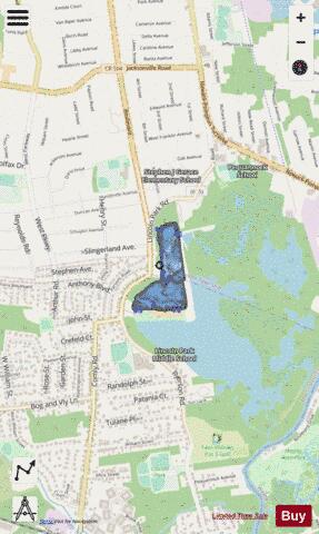 Lincoln Park Community Lake depth contour Map - i-Boating App - Streets