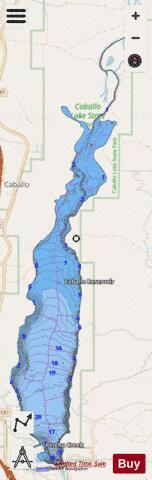 Caballo Lake depth contour Map - i-Boating App - Streets