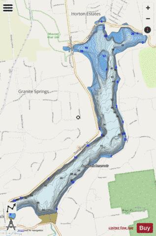 Amawalk Reservoir depth contour Map - i-Boating App - Streets