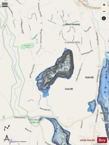 Lake Gilead depth contour Map - i-Boating App - Streets