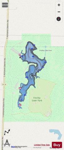 FINDLEY LAKE depth contour Map - i-Boating App - Streets