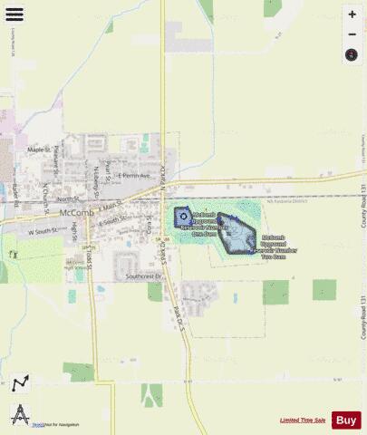 MCCOMB RESERVOIR NUMBER ONE depth contour Map - i-Boating App - Streets