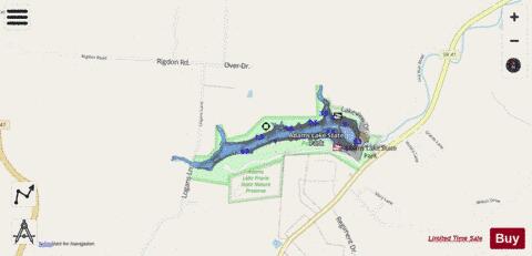 ADAMS LAKE depth contour Map - i-Boating App - Streets