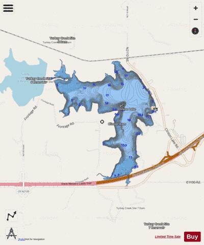 Clinton depth contour Map - i-Boating App - Streets