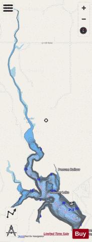 Crowder depth contour Map - i-Boating App - Streets