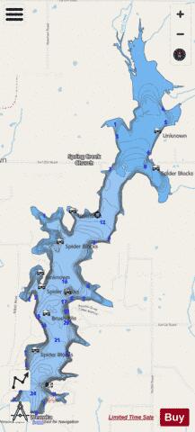 Wewoka depth contour Map - i-Boating App - Streets