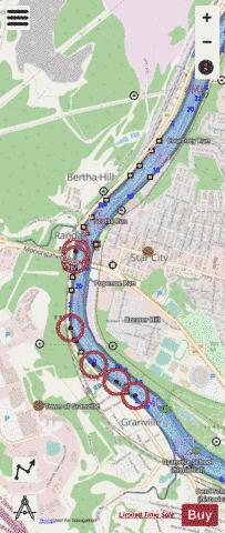 Monongahela River section 11_568_777 depth contour Map - i-Boating App - Streets