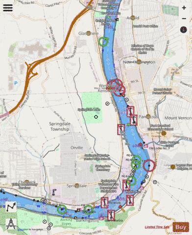 Monongahela River section 11_570_771 depth contour Map - i-Boating App - Streets
