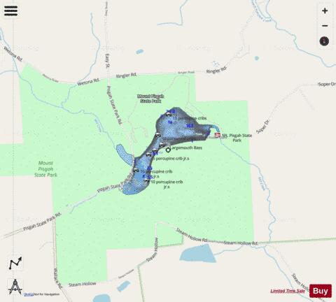 Stephen Foster Dam depth contour Map - i-Boating App - Streets
