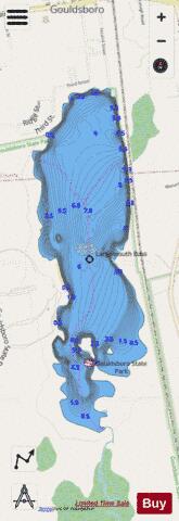 Gouldsboro Lake depth contour Map - i-Boating App - Streets