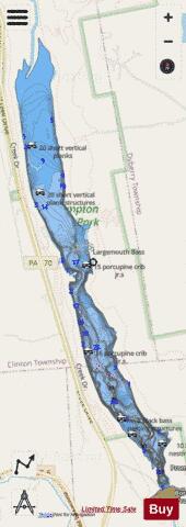 Prompton Lake depth contour Map - i-Boating App - Streets