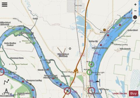 Ohio River section 11_516_796 depth contour Map - i-Boating App - Streets