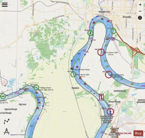 Ohio River section 11_525_790 depth contour Map - i-Boating App - Streets