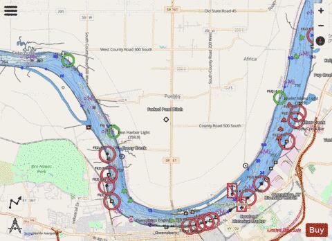 Ohio River section 11_528_791 depth contour Map - i-Boating App - Streets