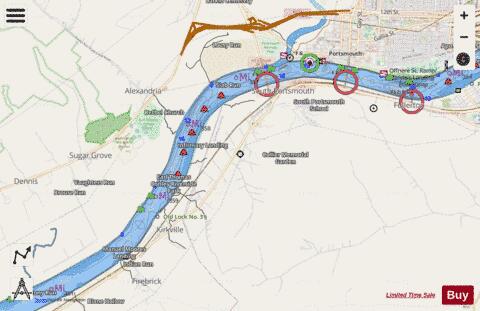 Ohio River section 11_551_784 depth contour Map - i-Boating App - Streets