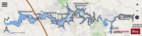 Lake William C Bowen + South Pacolet River depth contour Map - i-Boating App - Streets