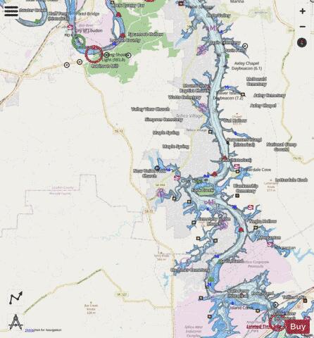 Tennessee River section 11_544_806 depth contour Map - i-Boating App - Streets