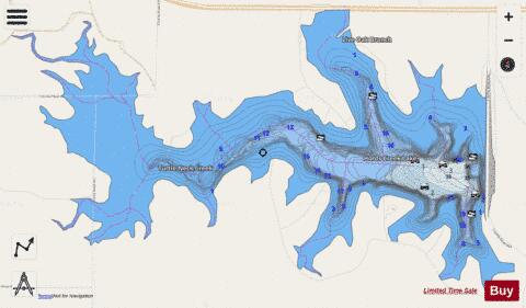 Hords Creek Lake depth contour Map - i-Boating App - Streets