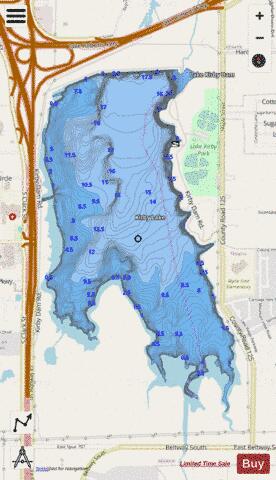 Kirby Lake depth contour Map - i-Boating App - Streets