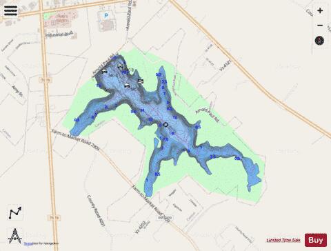 Lake Millcreek depth contour Map - i-Boating App - Streets
