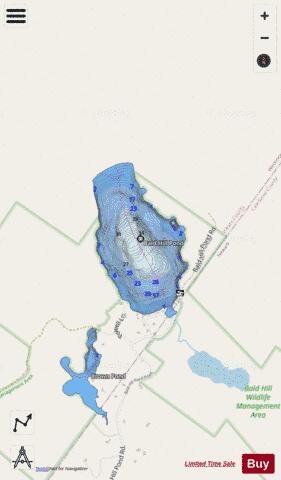 Bald Hill Pond depth contour Map - i-Boating App - Streets