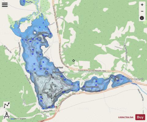 Joes Pond depth contour Map - i-Boating App - Streets