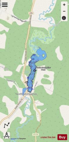 NMontpelier pond depth contour Map - i-Boating App - Streets