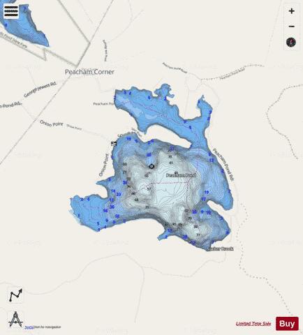 Peacham Pond depth contour Map - i-Boating App - Streets