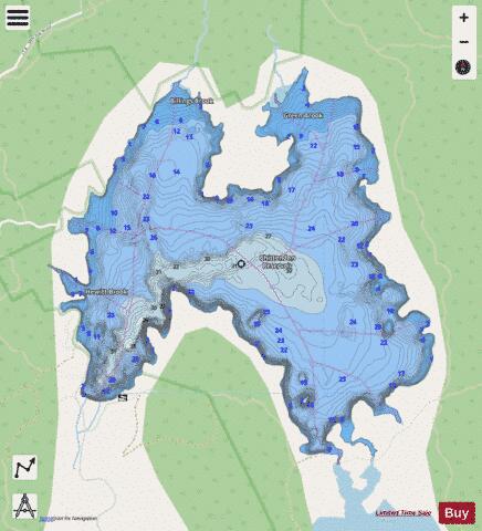 Chittenden Reservoir depth contour Map - i-Boating App - Streets