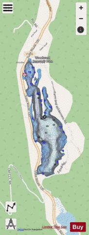 Woodward Reservoir depth contour Map - i-Boating App - Streets