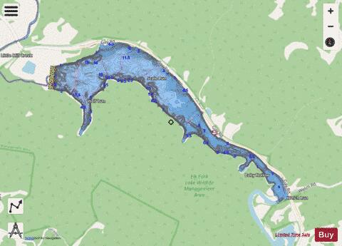 Elk Fork depth contour Map - i-Boating App - Streets