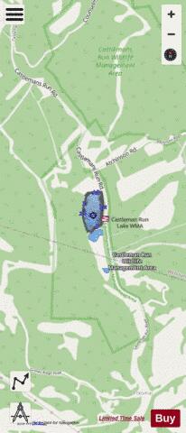 Castleman Run Lake depth contour Map - i-Boating App - Streets