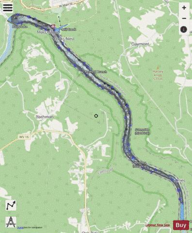Hawks Nest State Park Lake depth contour Map - i-Boating App - Streets
