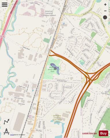 Allen Brook Pond depth contour Map - i-Boating App - Streets