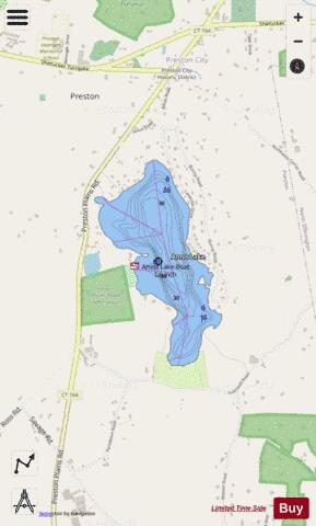 Amos Lake depth contour Map - i-Boating App - Streets