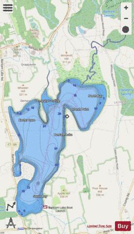 Bantam Lake depth contour Map - i-Boating App - Streets