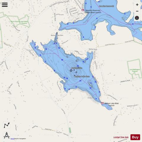 Bashan Lake depth contour Map - i-Boating App - Streets