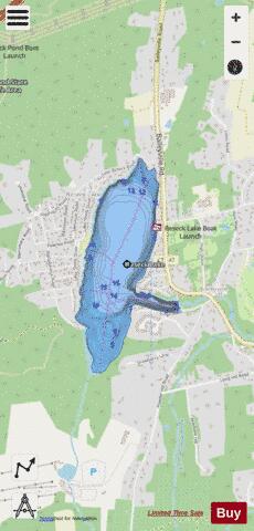 Beseck Lake depth contour Map - i-Boating App - Streets