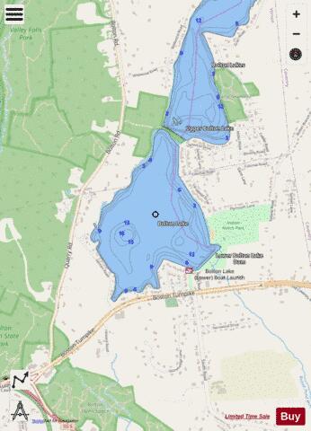 Bolton Lake, Lower depth contour Map - i-Boating App - Streets