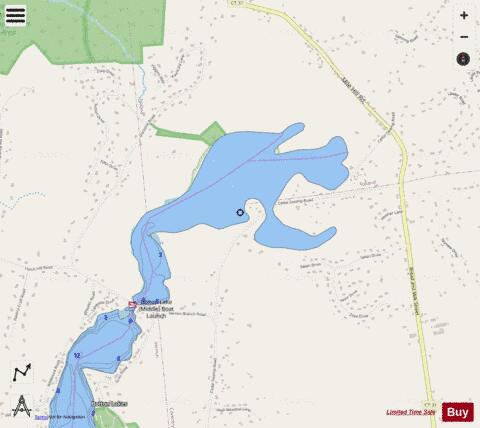 Bolton Lake, Upper depth contour Map - i-Boating App - Streets