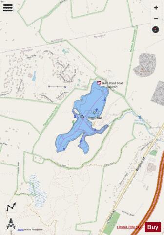Burr Pond depth contour Map - i-Boating App - Streets