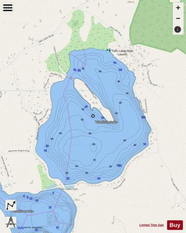 East Twin Lake depth contour Map - i-Boating App - Streets